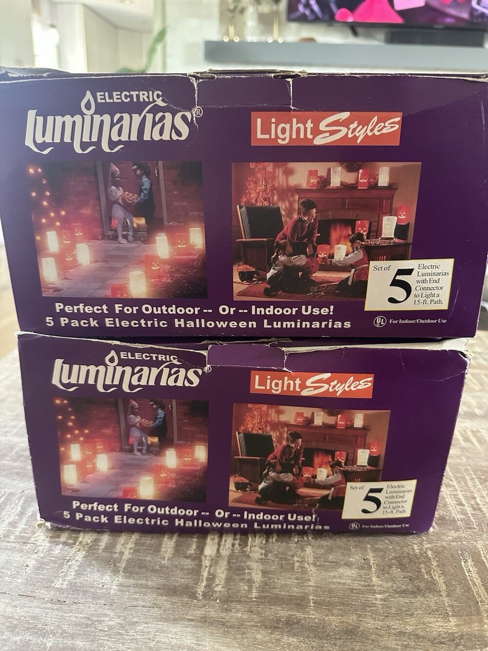 Lot Of 2 Vintage Halloween Light Styles Electric Luminarias Kit Of 5 Bags Each
